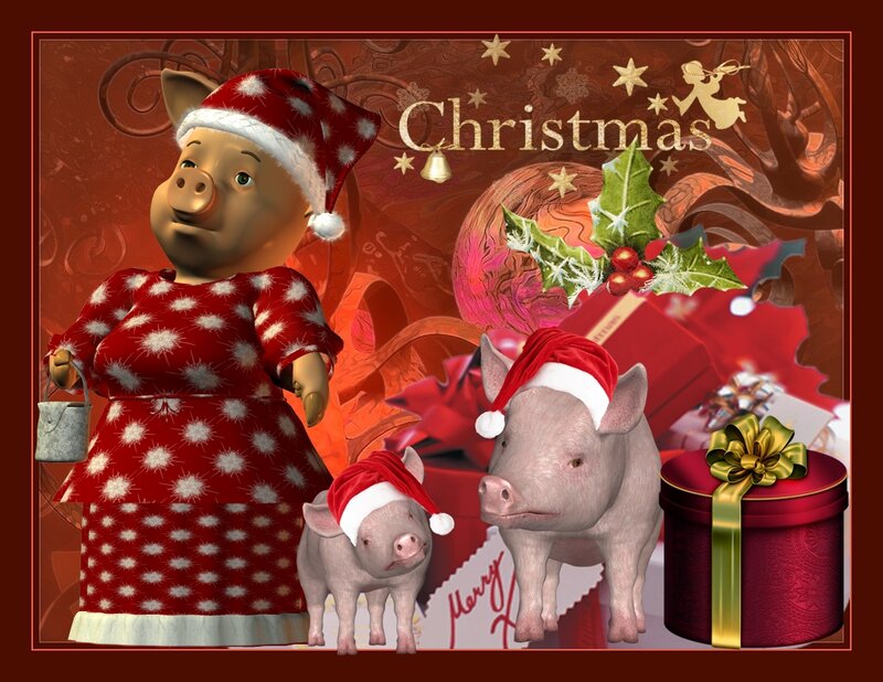 Pigs in Santa Hats