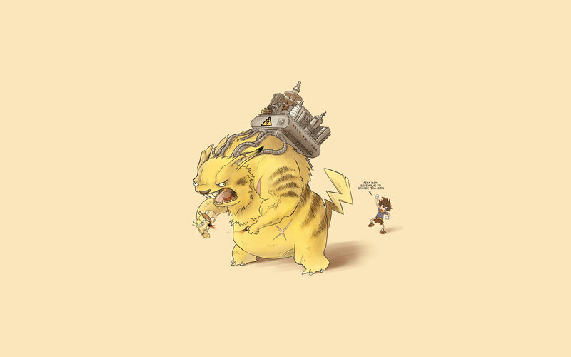 Pika-mon with mechanical back