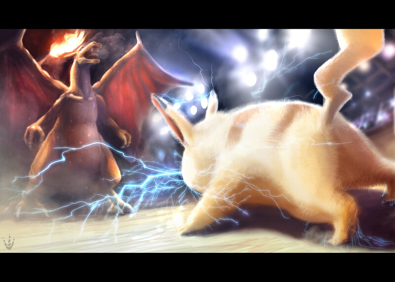 Pikachu and Charizard — Yellow