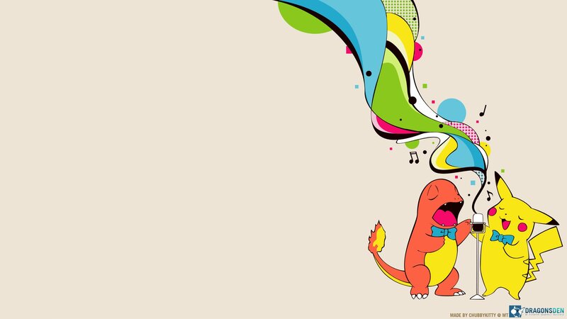 Pikachu and Charmander singing