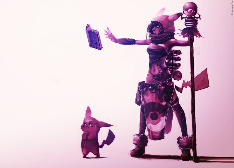 Pikachu and Female Character