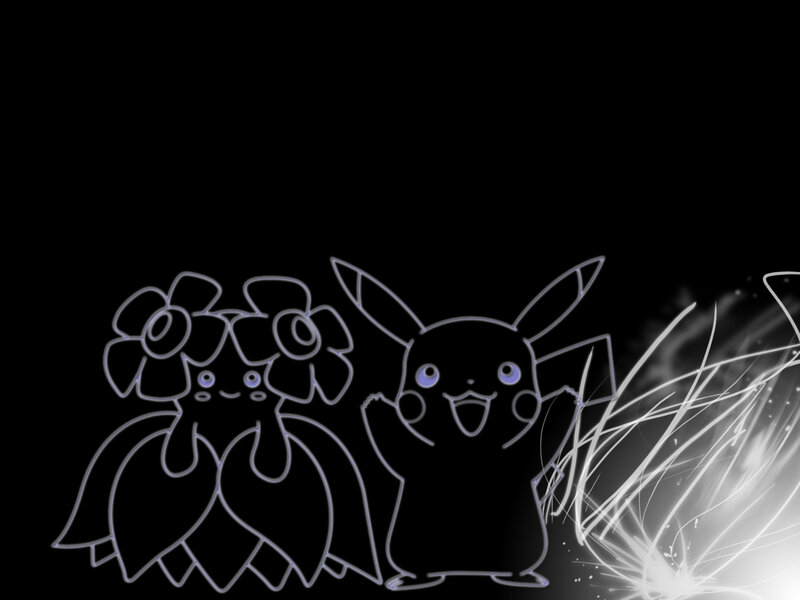 Pikachu and Floette outline