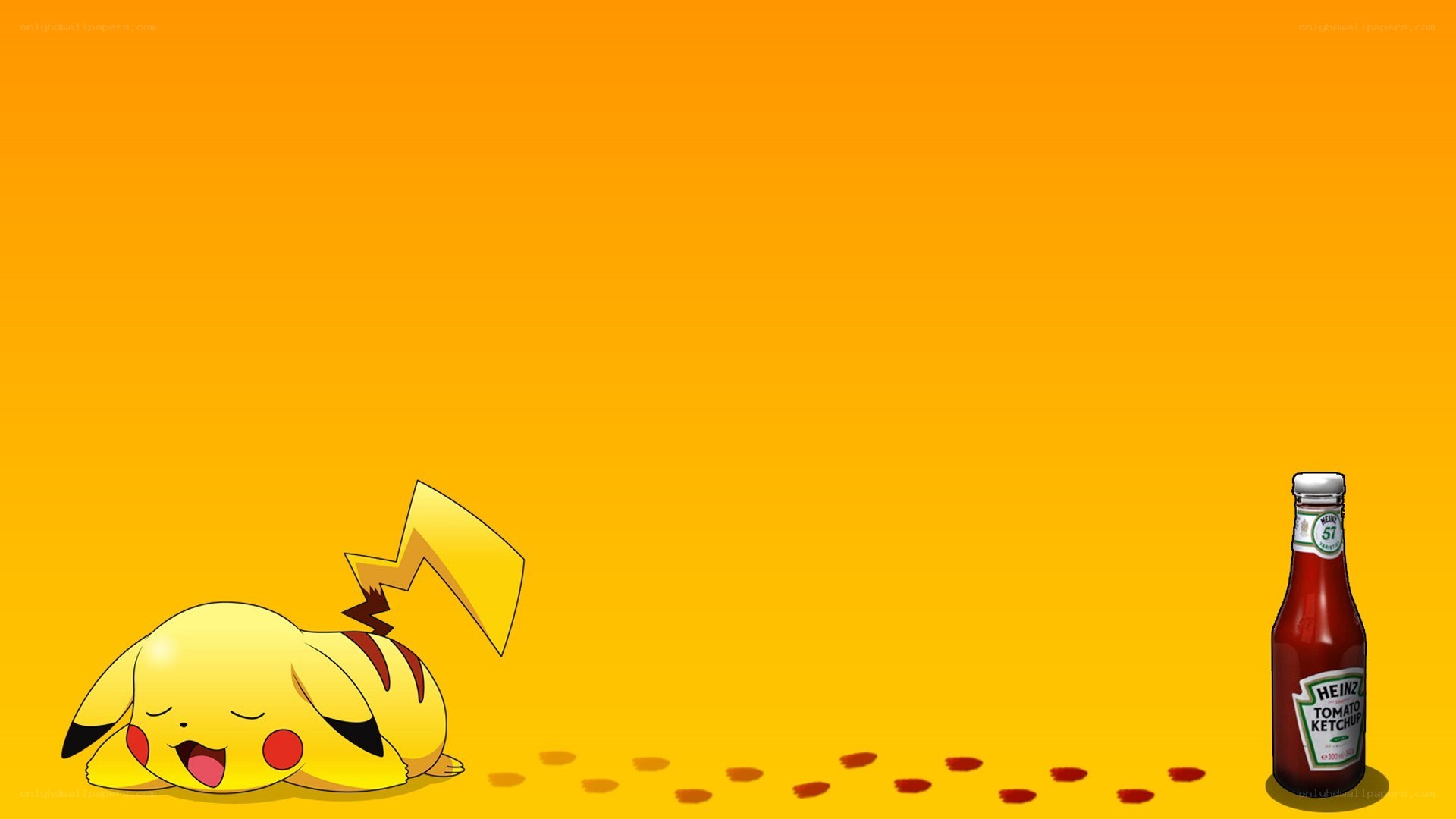 Pikachu and ketchup bottle
