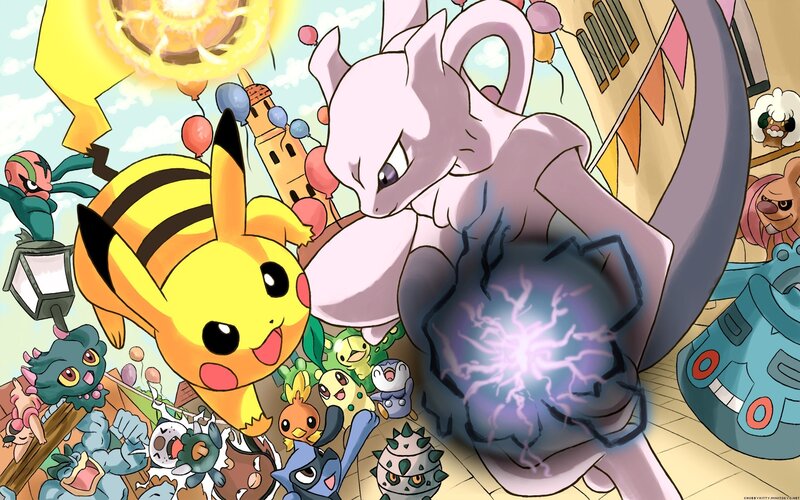 Pikachu and Mewtwo — Yellow