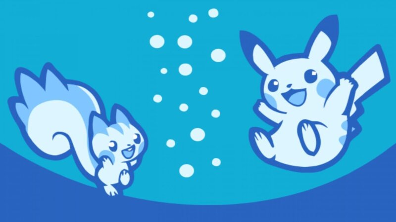 Pikachu and Pachirisu underwater