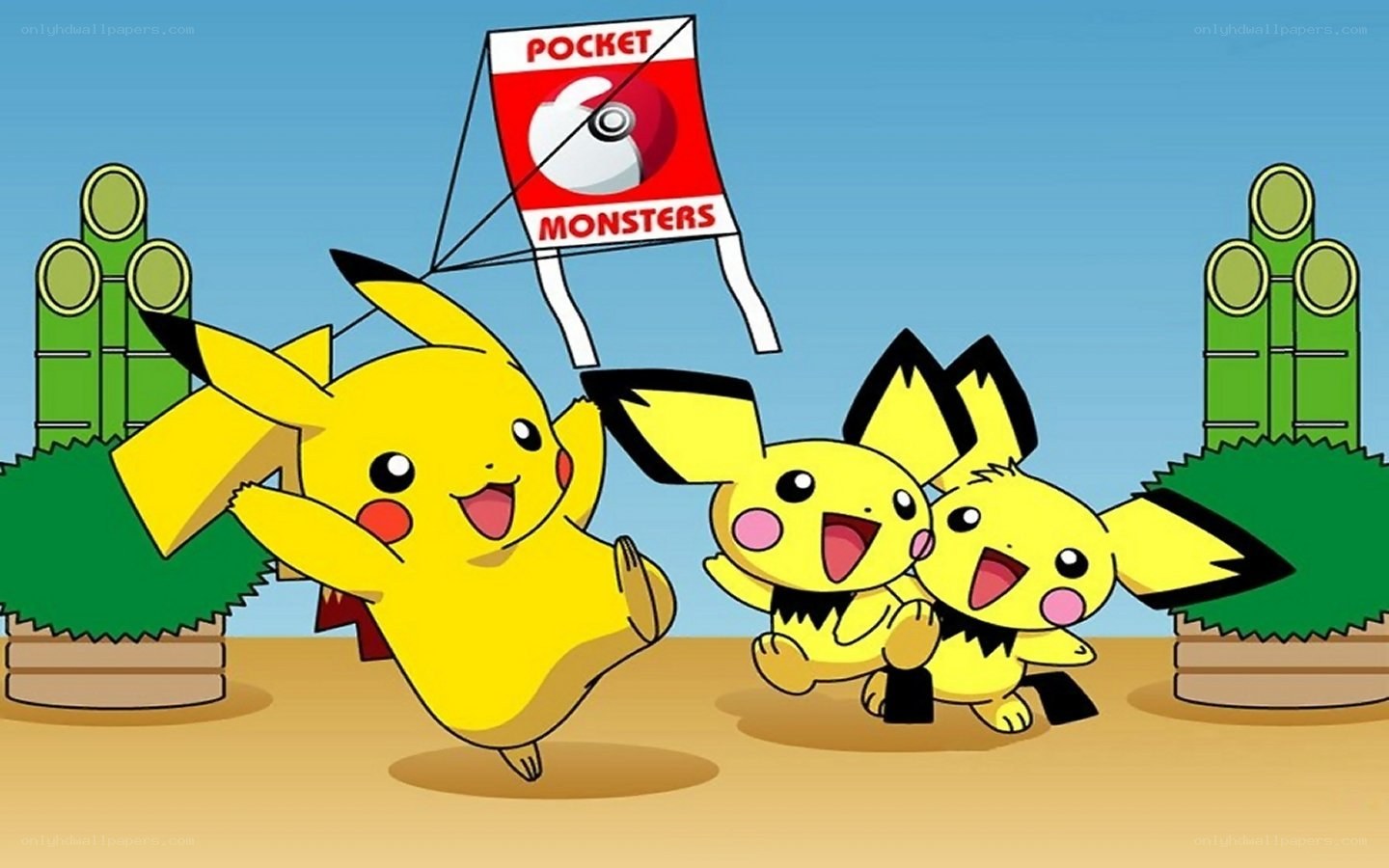 Pikachu and Pichu playing