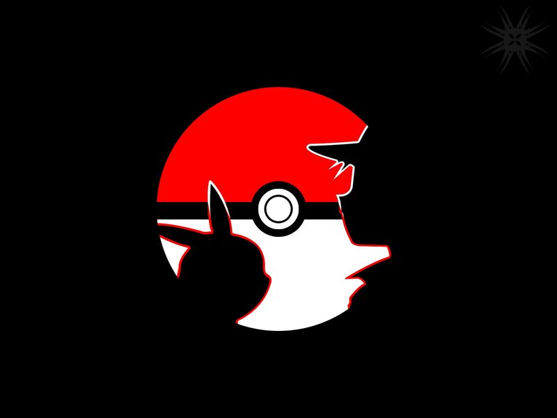 Pikachu and Poké Ball silhouette