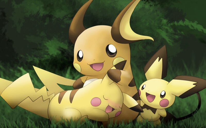 Pikachu and Raichu family