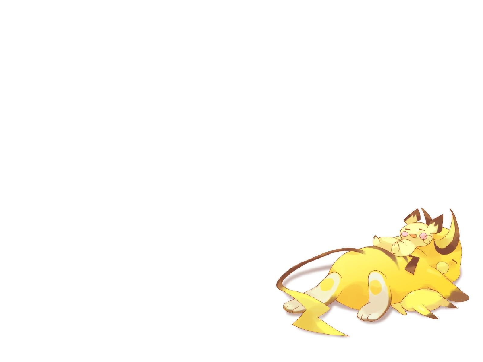 Pikachu and Raichu sleeping