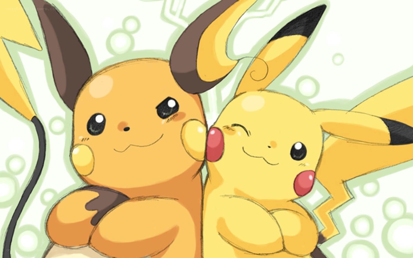 Pikachu and Raichu together