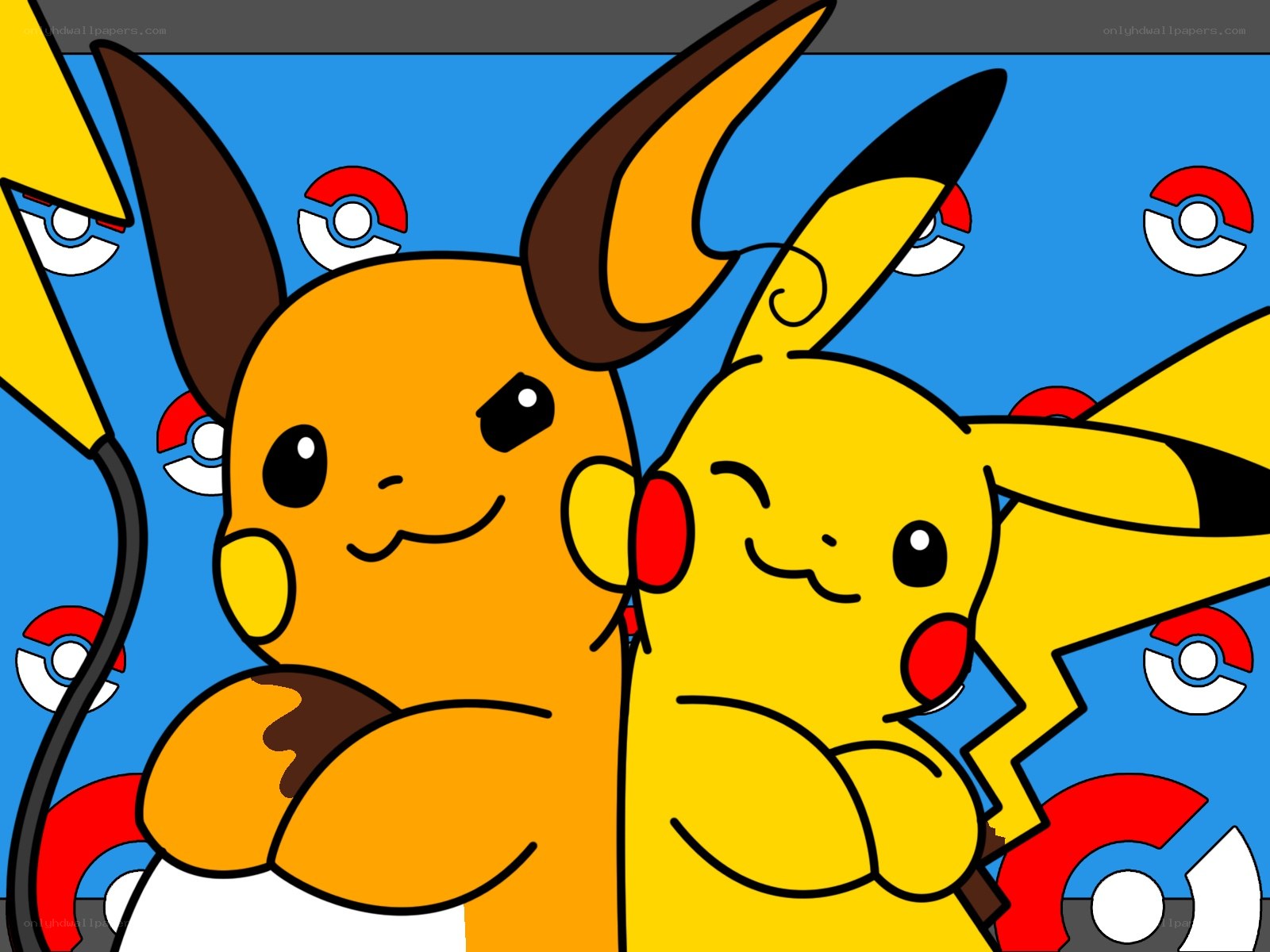 Pikachu and Raichu together