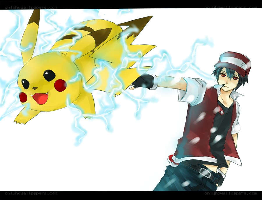 Pikachu and trainer in action