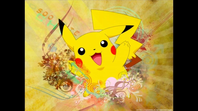 Pikachu Character — Yellow, Playful, Digital Art, Floral Patterns