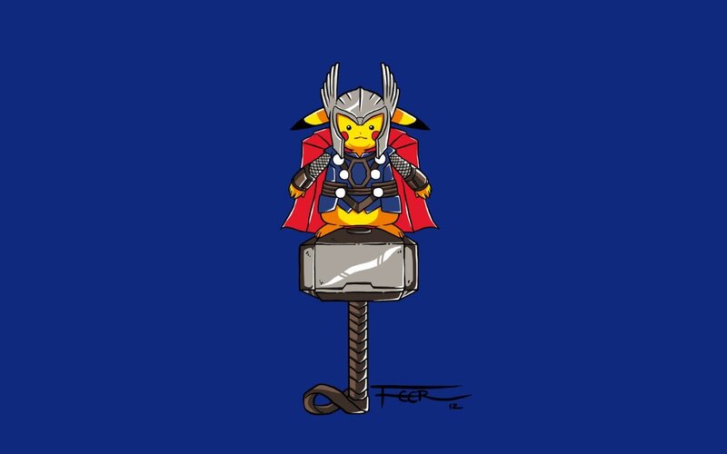 Pikachu Dressed as Thor — Blue