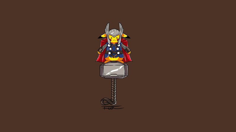 Pikachu Dressed as Thor