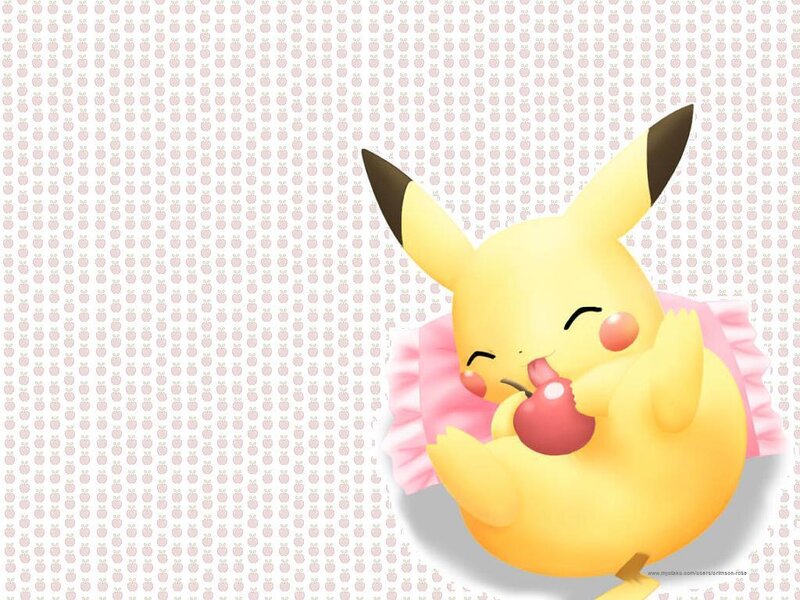 Pikachu Eating Apple