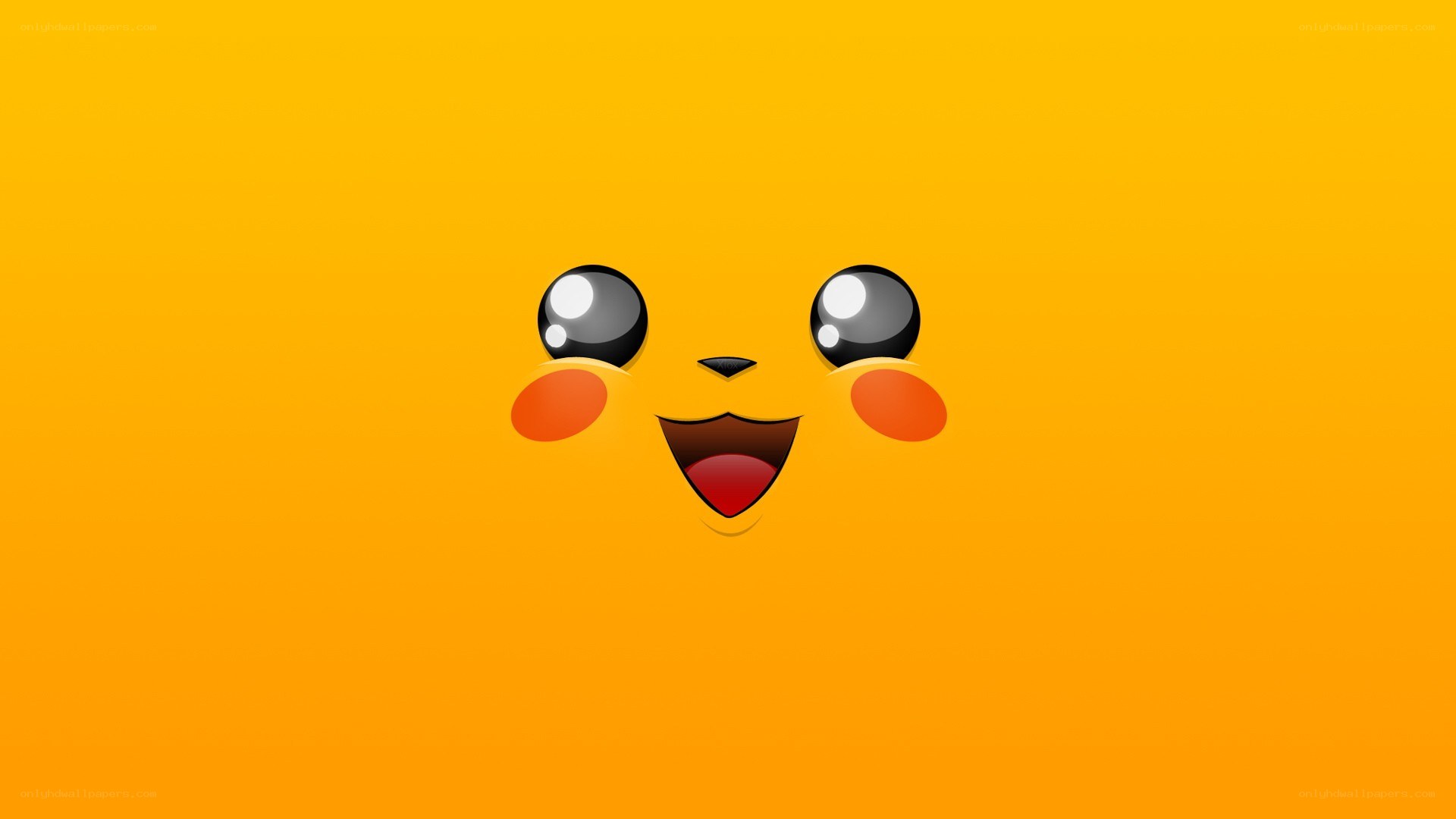 Pikachu face on yellow