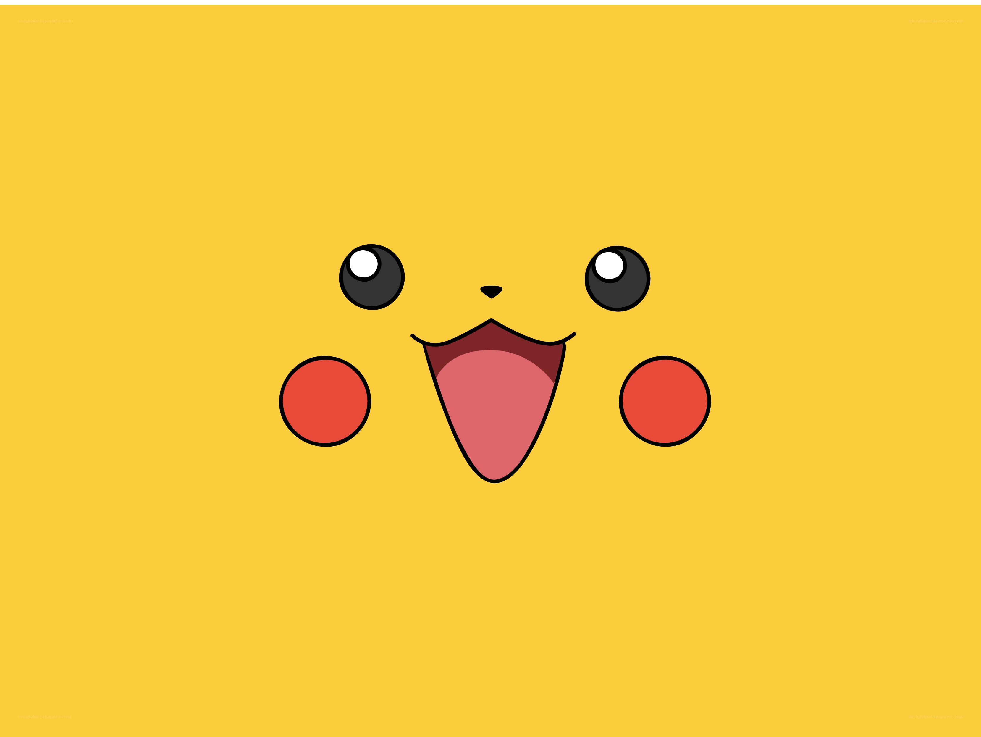 Pikachu face on yellow