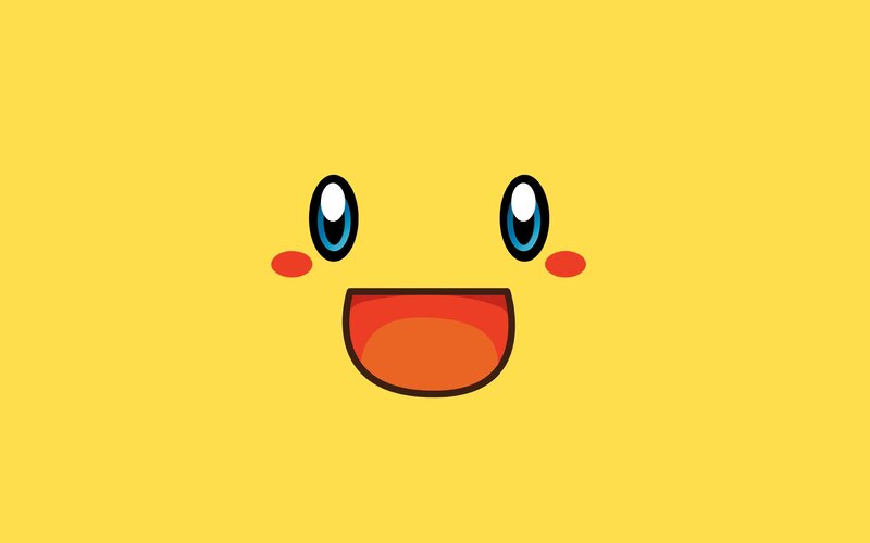 Pikachu face on yellow