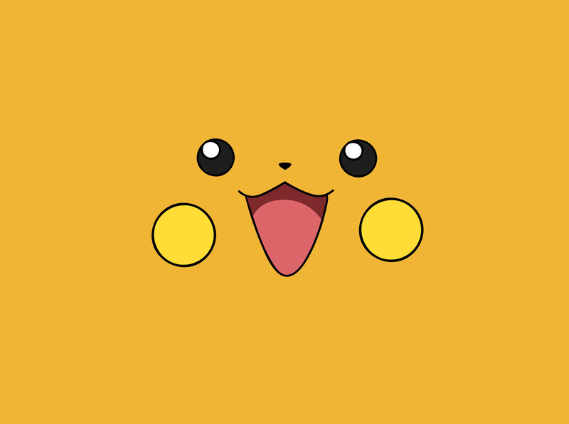 Pikachu face on yellow