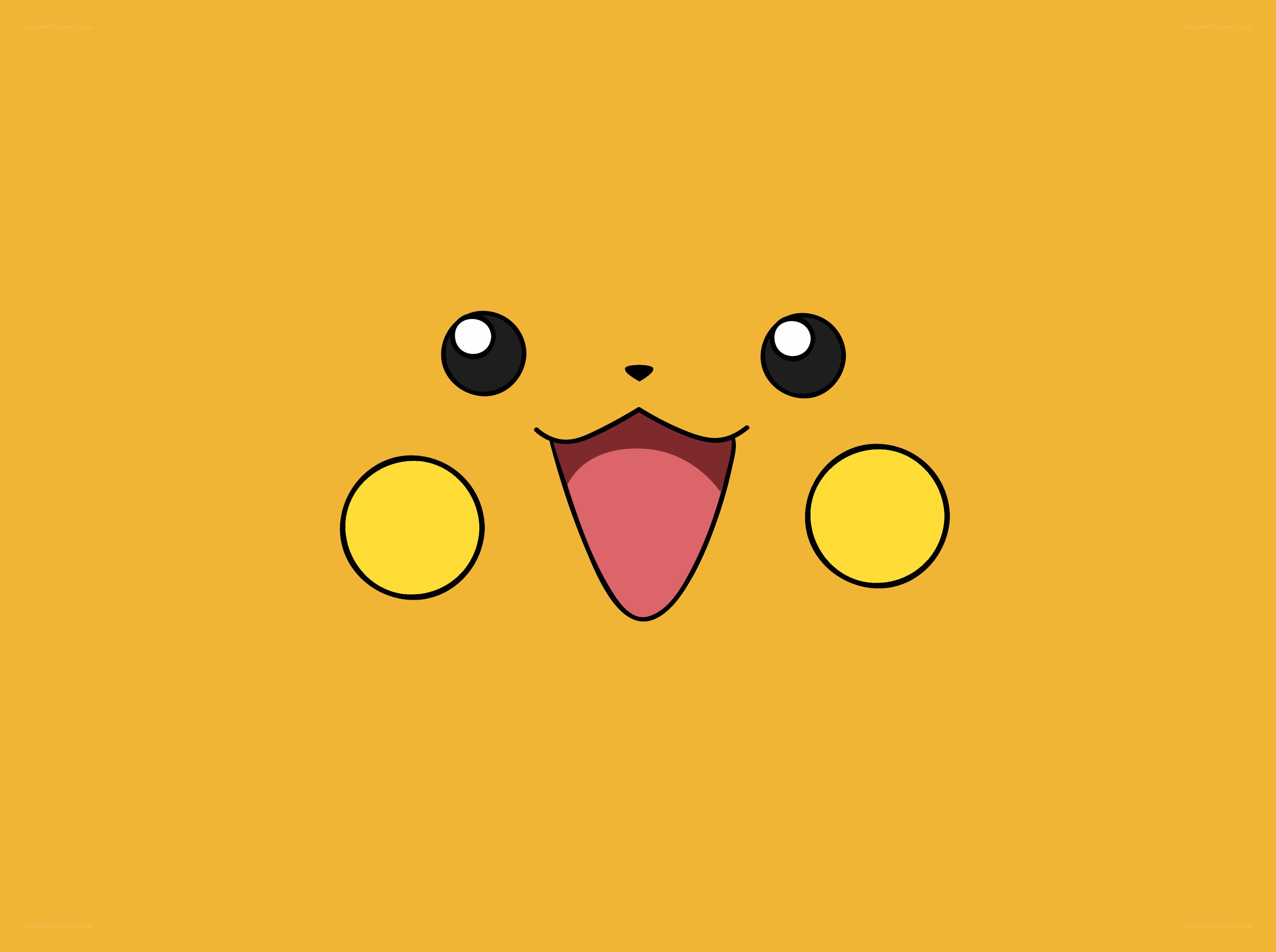 Pikachu face on yellow
