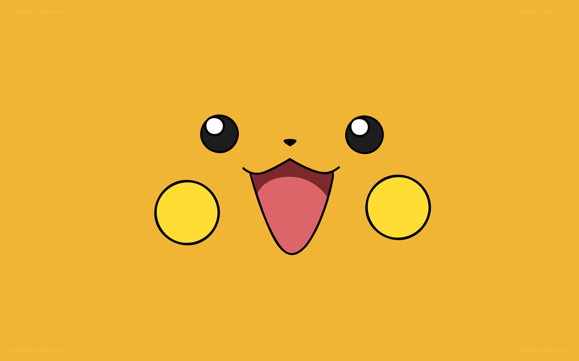 Pikachu face on yellow