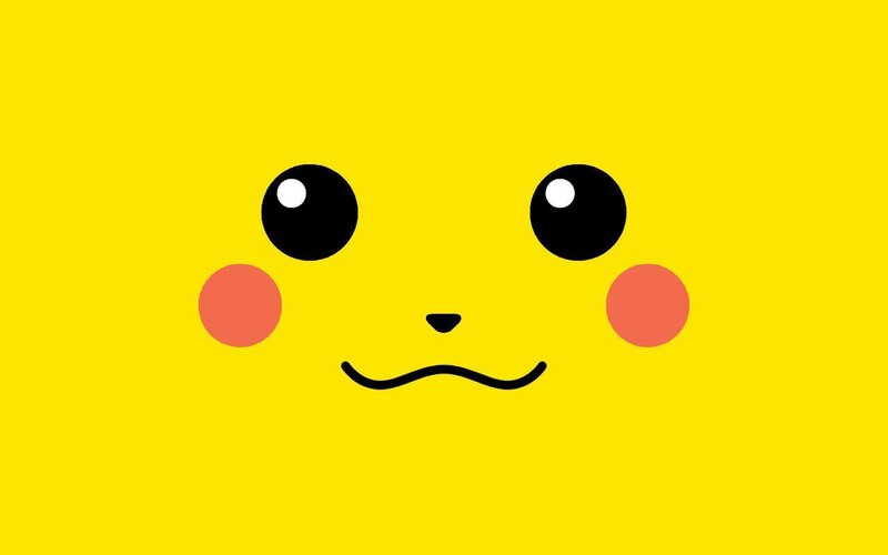 Pikachu Face — Yellow, Happy, Vector Art