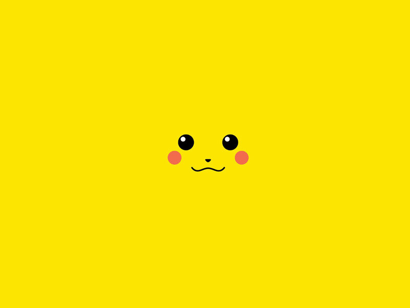 Pikachu Face — Yellow, Neutral, Vector Art, Eyes