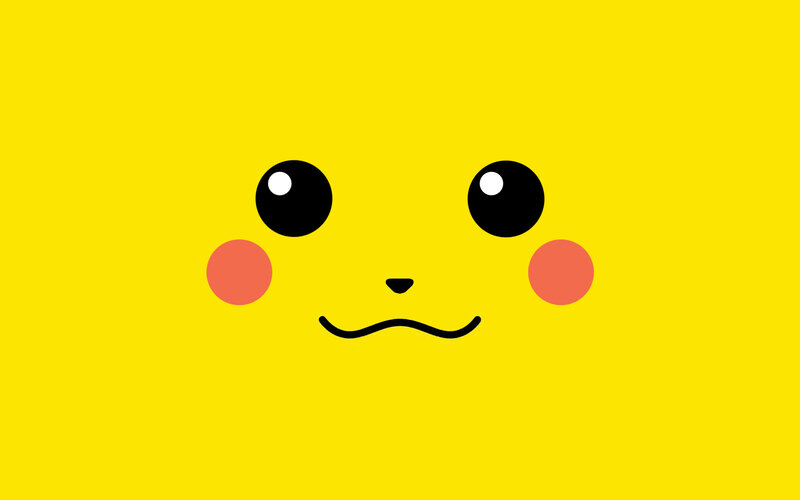 Pikachu Face — Yellow, Neutral, Vector Art