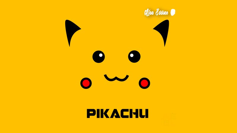 Pikachu Face — Yellow, Playful, Vector Art, Ears