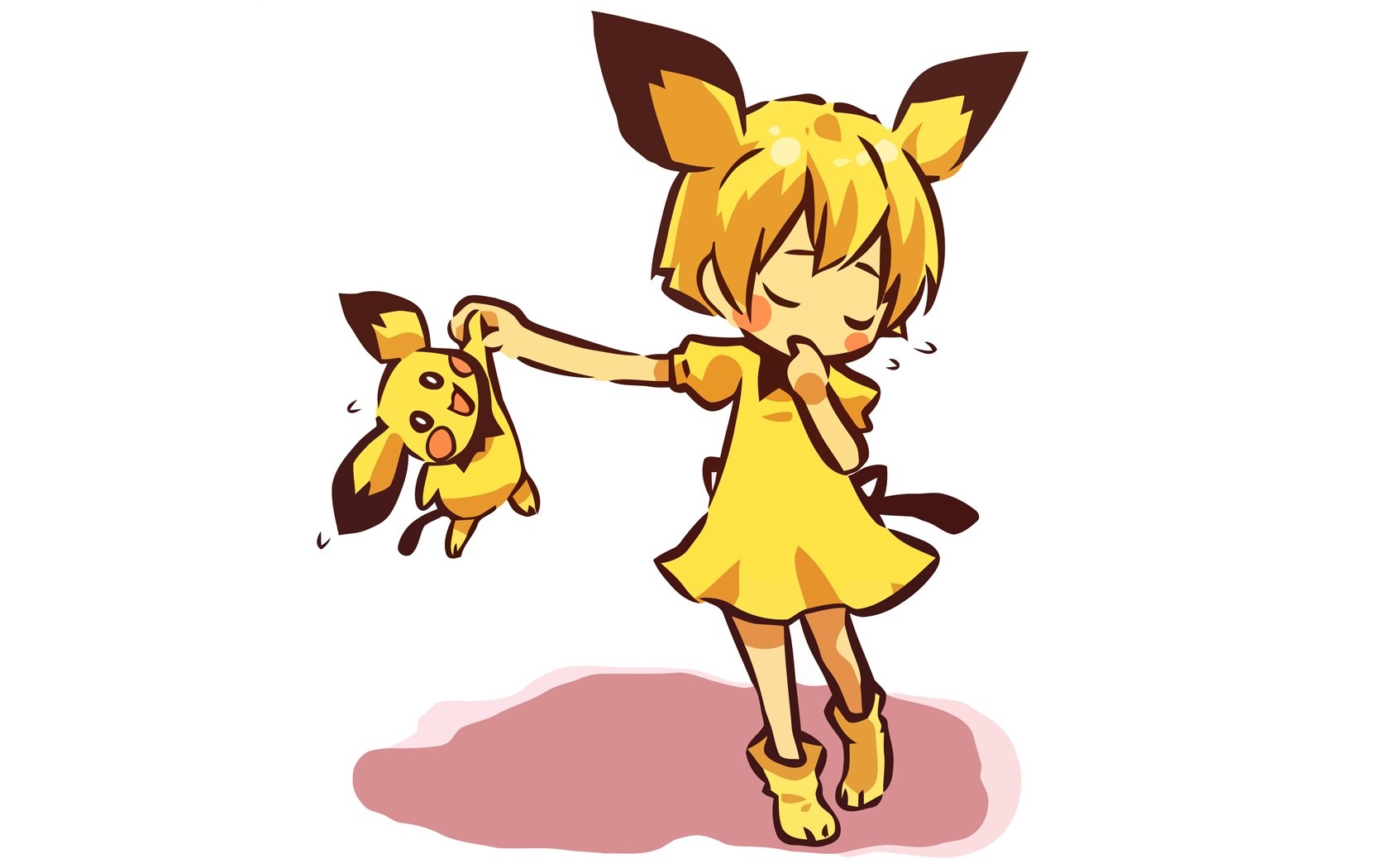 Pikachu girl holding a plush