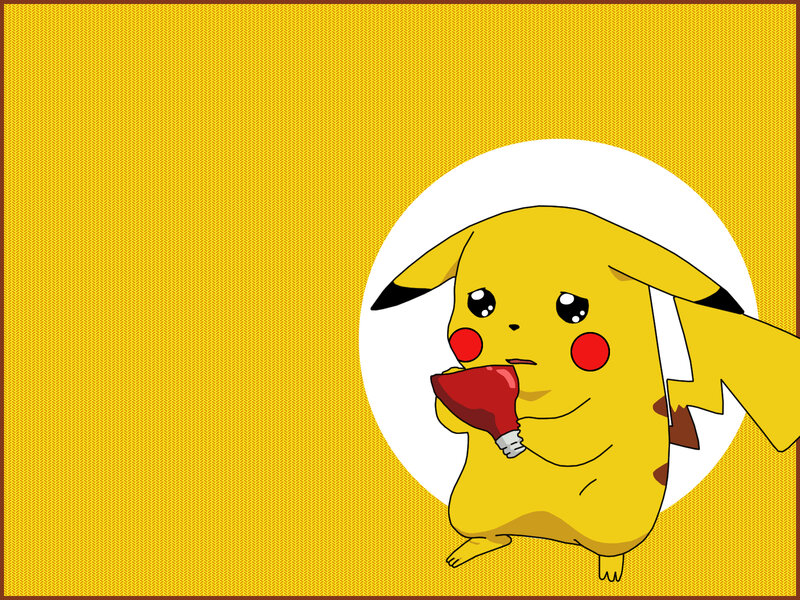 Pikachu holding a light bulb