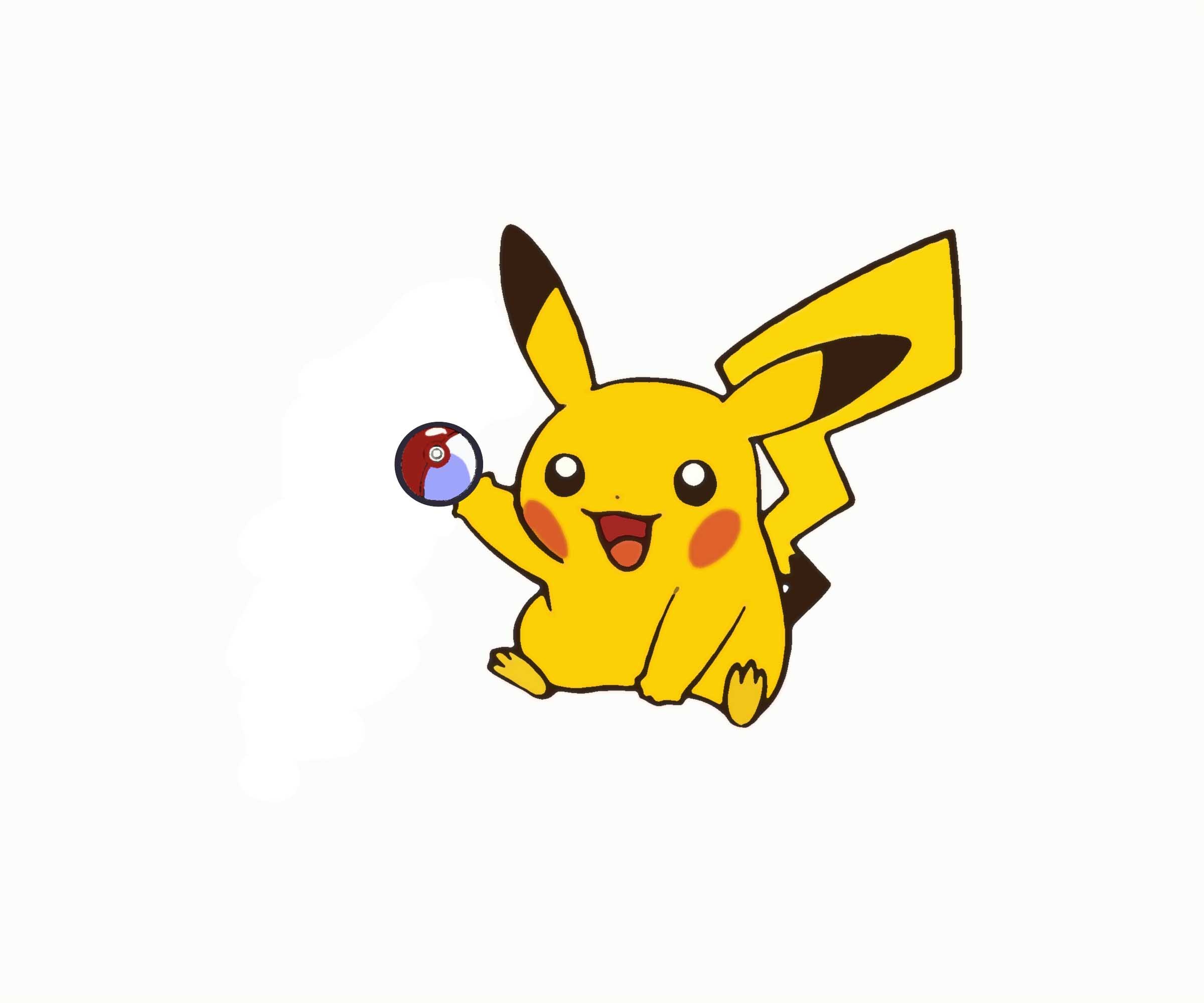 Pikachu holding a Poké Ball