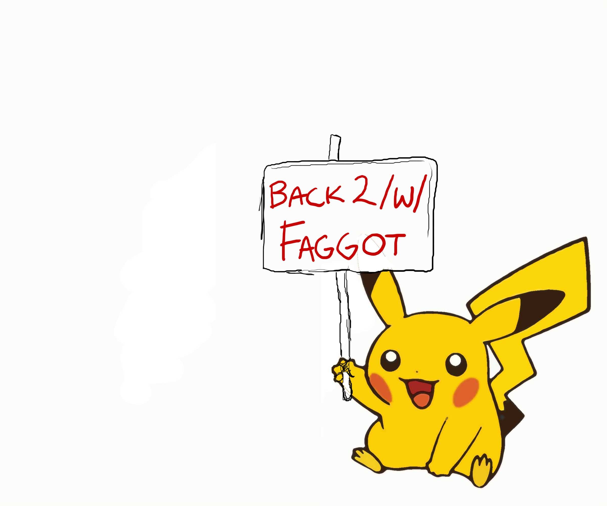 Pikachu holding sign