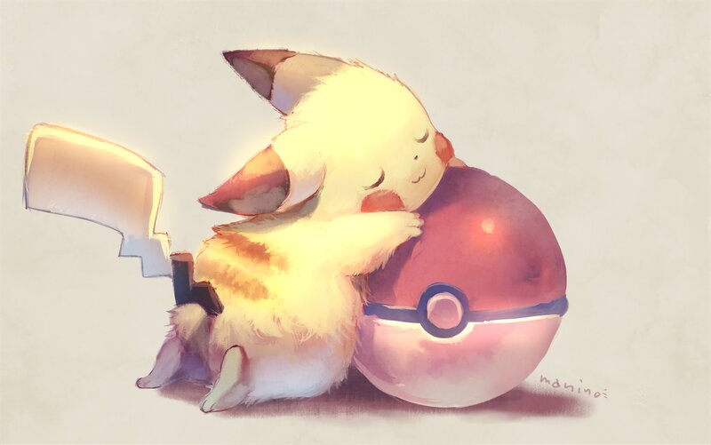 Pikachu Hugging Pokeball