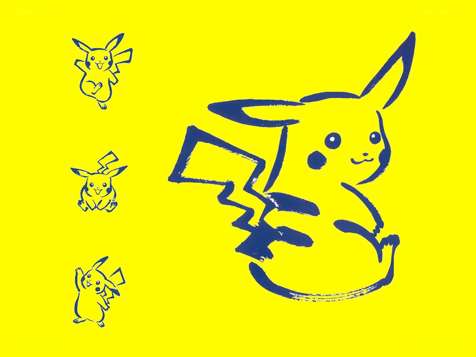 Pikachu illustration on yellow