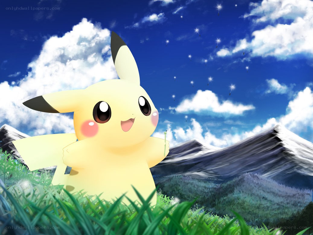 Pikachu in a grassy field