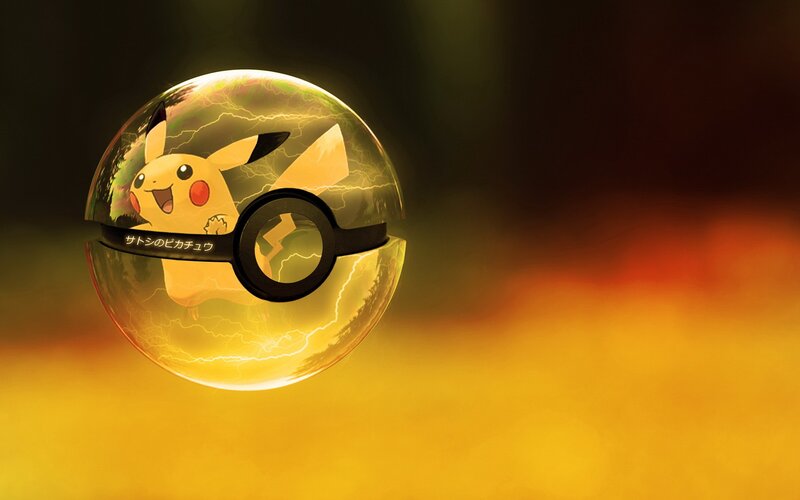 Pikachu in a Poké Ball