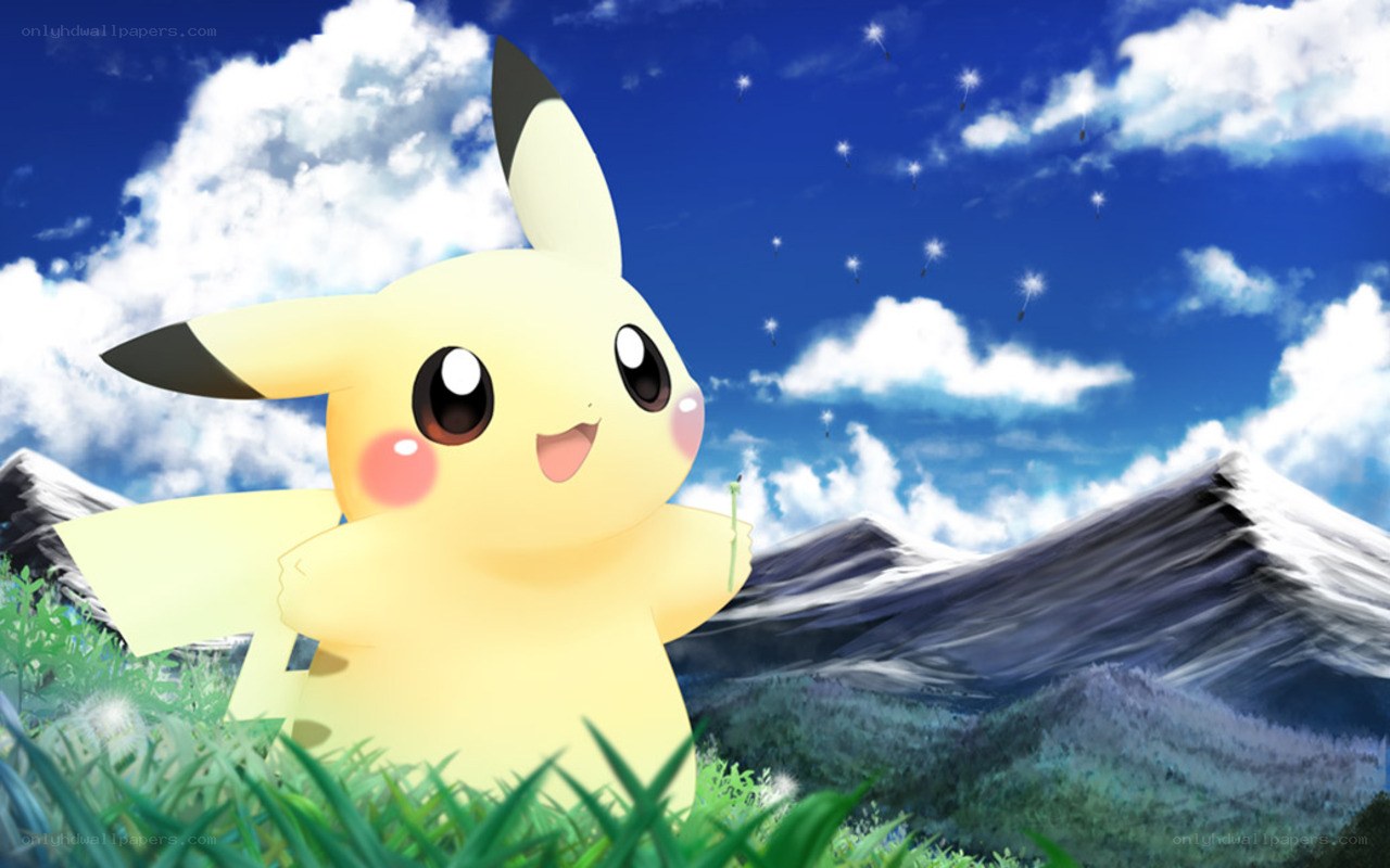 Pikachu in a sunny field