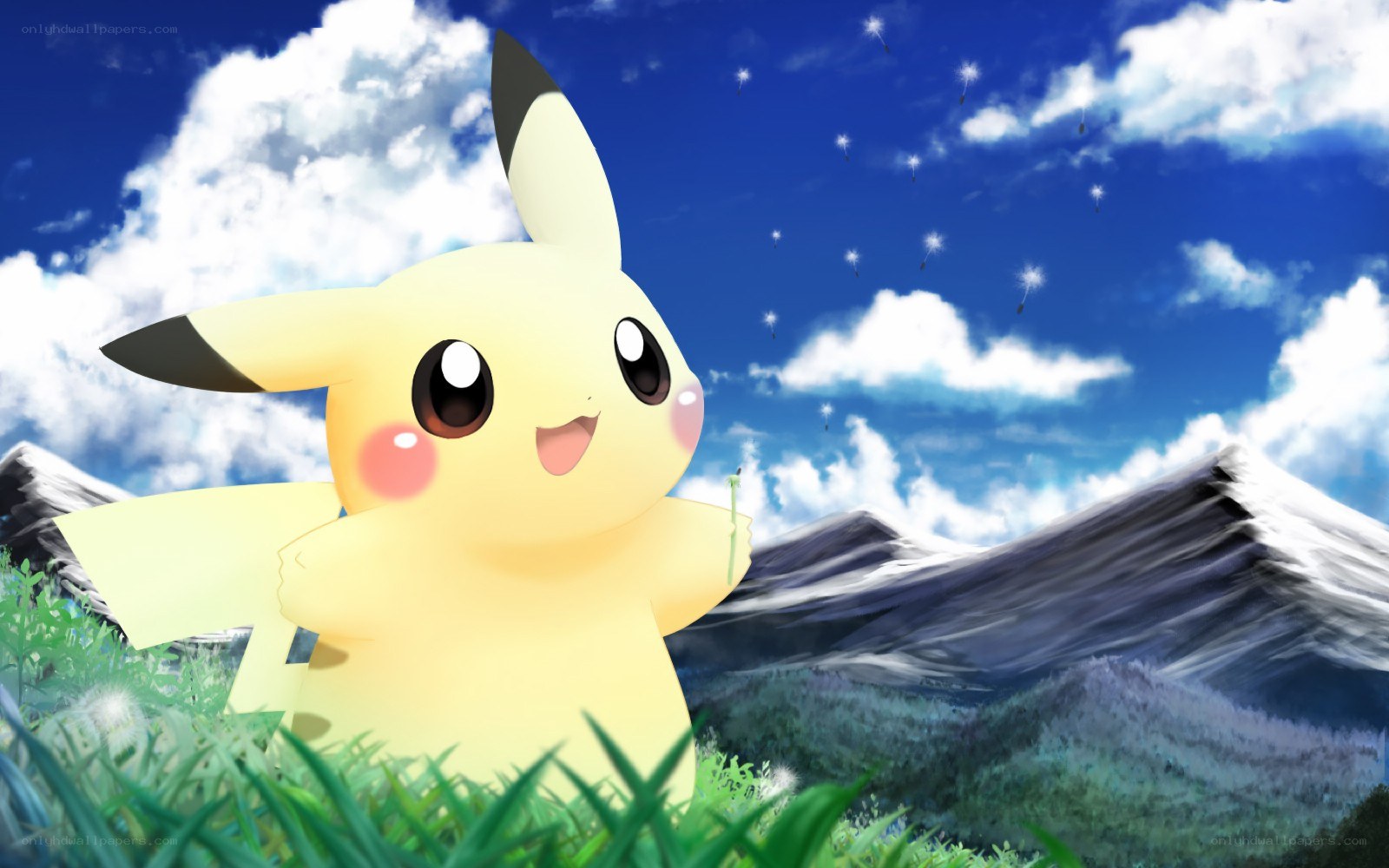 Pikachu in a sunny field