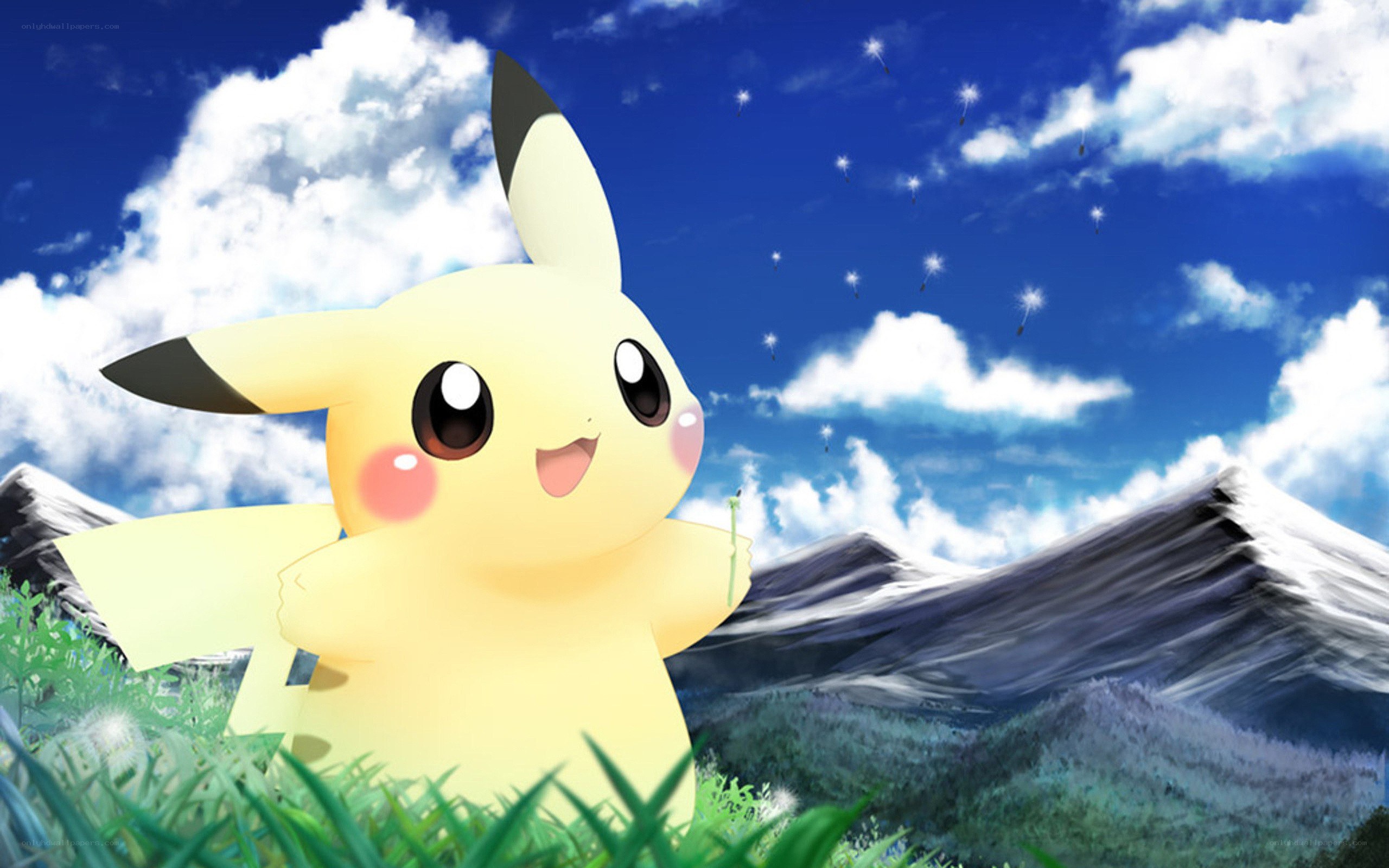 Pikachu in a sunny field