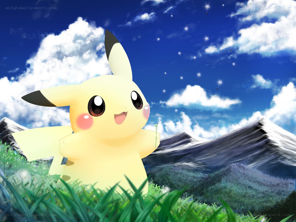 Pikachu in a sunny field