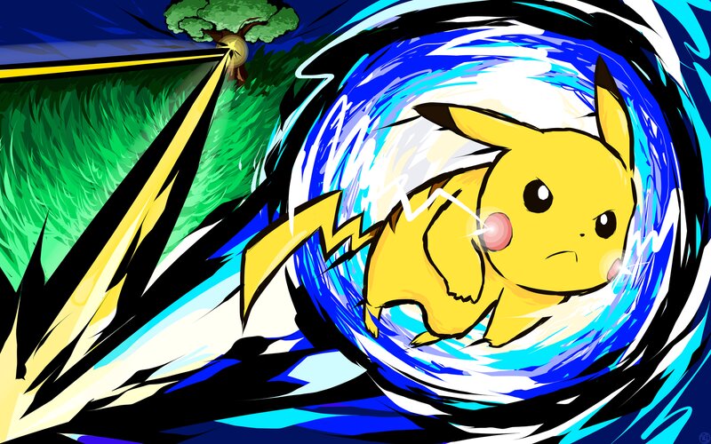 Pikachu in a Whirlwind