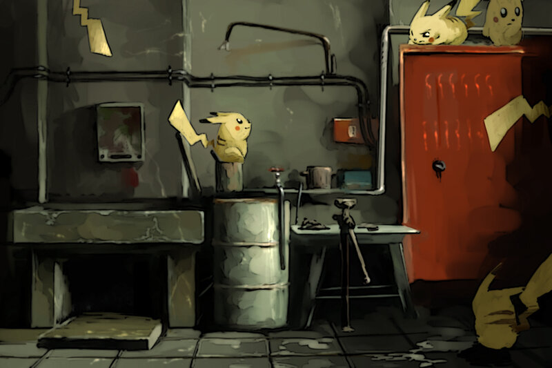 Pikachu in a workshop