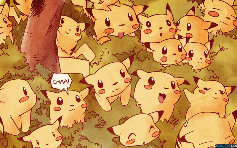 Pikachu in Grass — Yellow, Playful