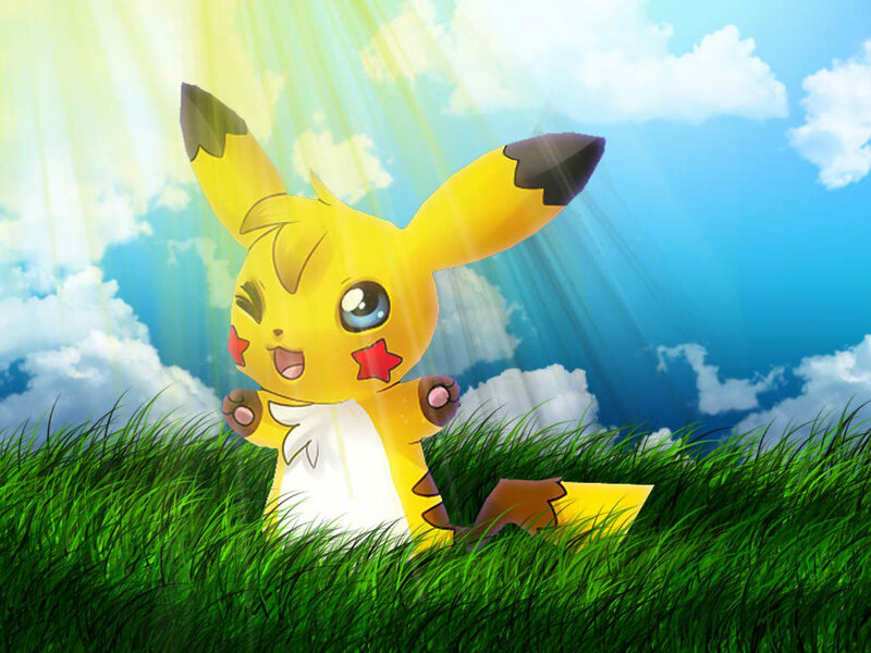 Pikachu in Grass — Yellow