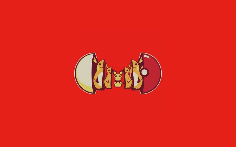 Pikachu in Poké Ball — Red, Playful