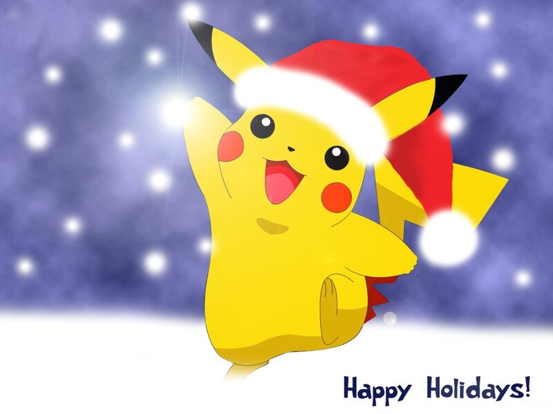 Pikachu in Santa Hat — Yellow, Festive