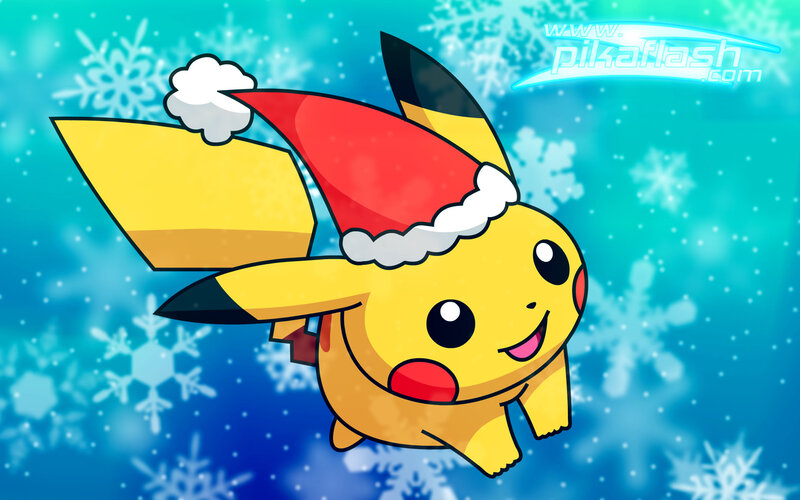 Pikachu in Santa Hat — Yellow, Festive, Winter