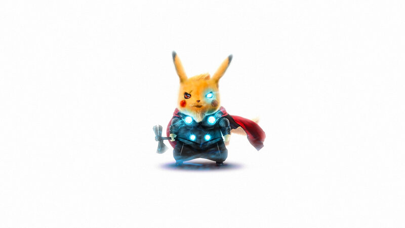 Pikachu in Thor Armor